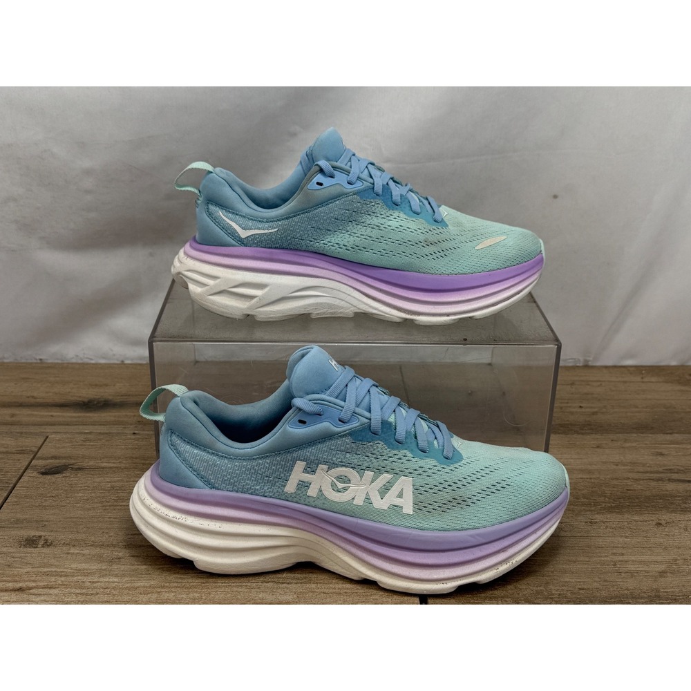 Hoka One One Women's Light Blue Teal Purple Gradient Athletic Shoes Size 7 Women